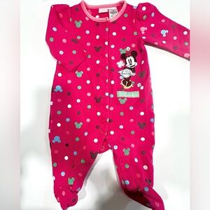 Disney Minnie Mouse Pink and White Kids Footie